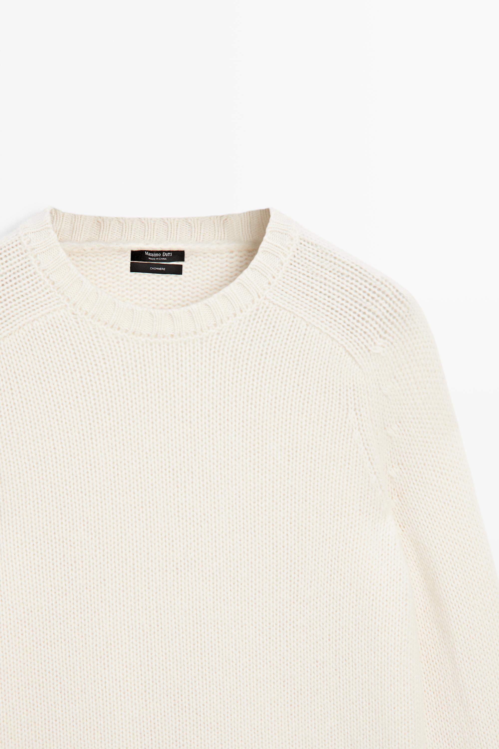 100% cashmere cropped knit sweater